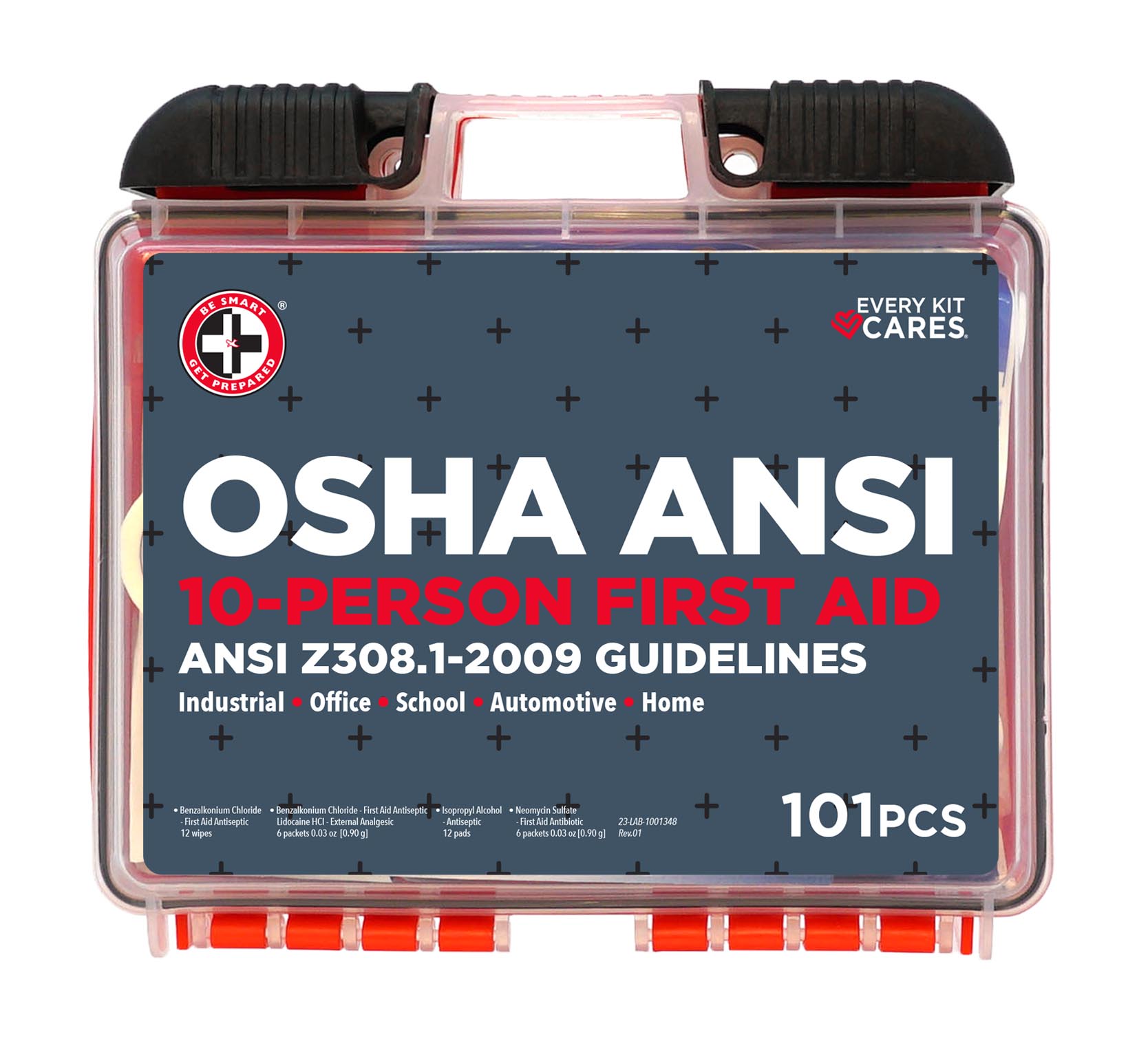 OSHA/ANSI First Aid Kit 101 pcs First Aid Plus More