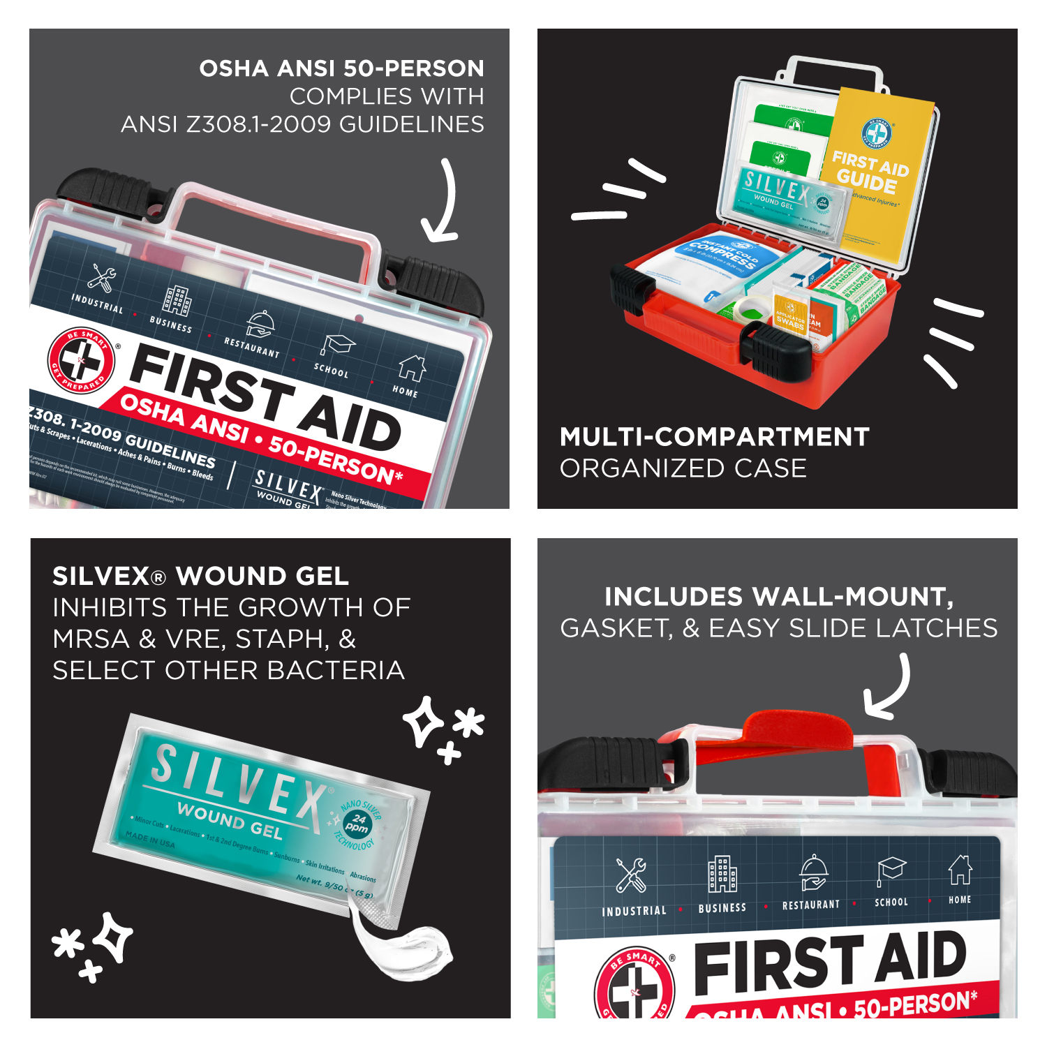 OSHA ANSI/ISEA First Aid Kit - 256 pcs - Image 6