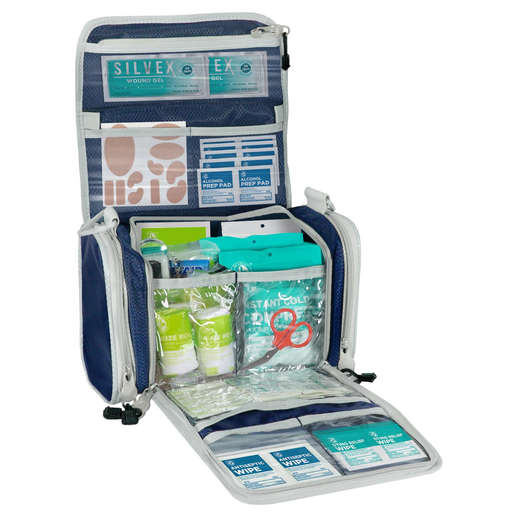 Home & Sports First Aid Kit 3-in-1 Bag, 201 Pieces by Be Smart Get Prepared – Team Sports, Outdoor, Travel, & Family - Image 4